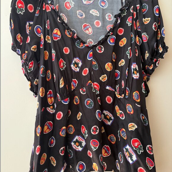 EUC Anthropologie Maeve Puff-Sleeve Popover Blouse Size 3X - Picture 4 of 4